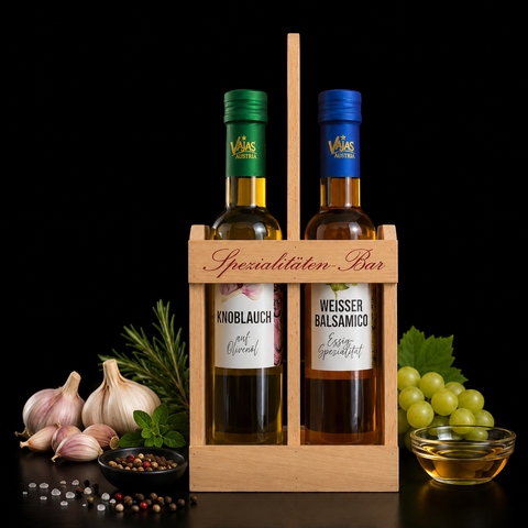 Spezialitätenbar – Knoblauch auf Olivenöl & Weisser Balsamico