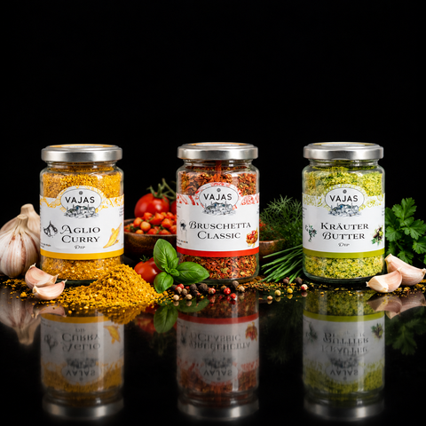 Gewürz Set – Aglio Curry, Kräuterbutter & Bruschetta Classic