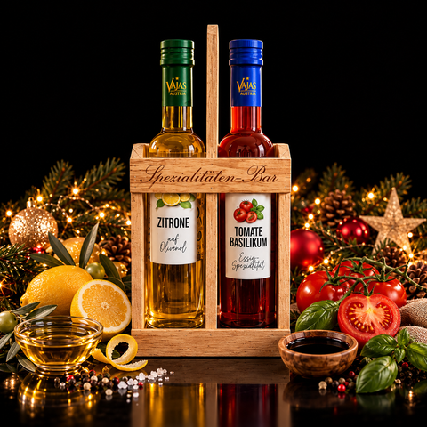 Spezialitätenbar – Tomaten Basilikum & Zitrone auf Olivenöl - Weihnachtsgeschenk