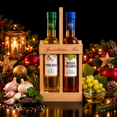 Spezialitätenbar – Knoblauch auf Olivenöl & Weisser Balsamico - Weihnachtsgeschenk